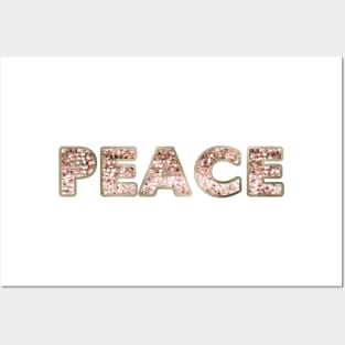 Peace - rose gold glitter Posters and Art